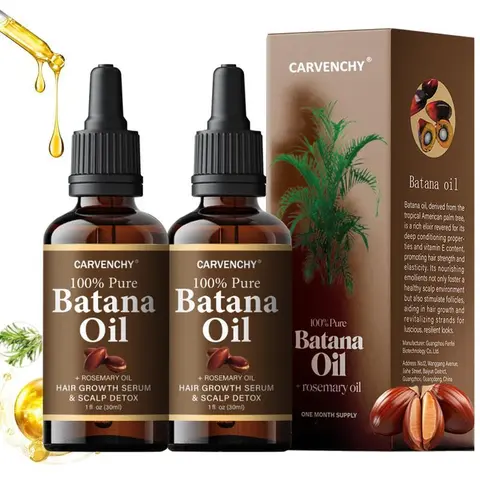 2-Count CARVENCHY Organic Batana Essential Oil with Rosemary, Haircare Oil Treatment for Scalp, Scalp Care, Nourishes, Fights Thinning, Boosts Strong Radiant Locks, Suitable for All Hair Types (For Women & Men)