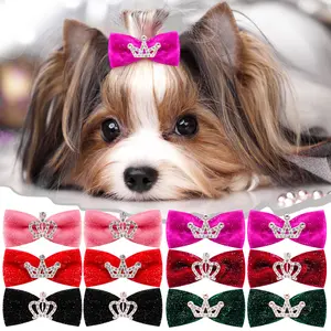 You treated your dog like the royalty they are!  20pcs Crown Dog Bows & Pet Accessories for Small Dogs. Cute Patterns & Hair Accessory for Puppy Grooming. Funny Pet Dog Products for Birthday Glow Up & Holiday. Easy-clip Metal Hair Clips & Bow