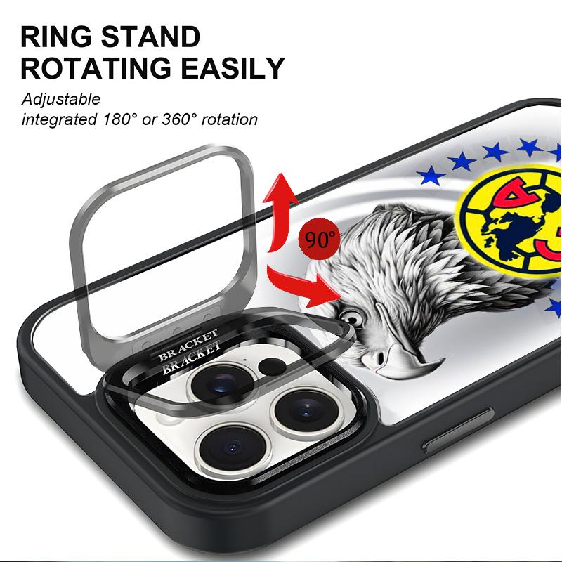 Club América Case | Slim Shockproof Cover with Team Art For iphone 17/AIR 16 15 14 13 12 11 PRO PLUS MAX COOL Fashionable Tough Magnetic Durable Metal lens frame Film Bracket Stand Gift Full Protection Camera Holder Phone Cases Cover 11X-L0697