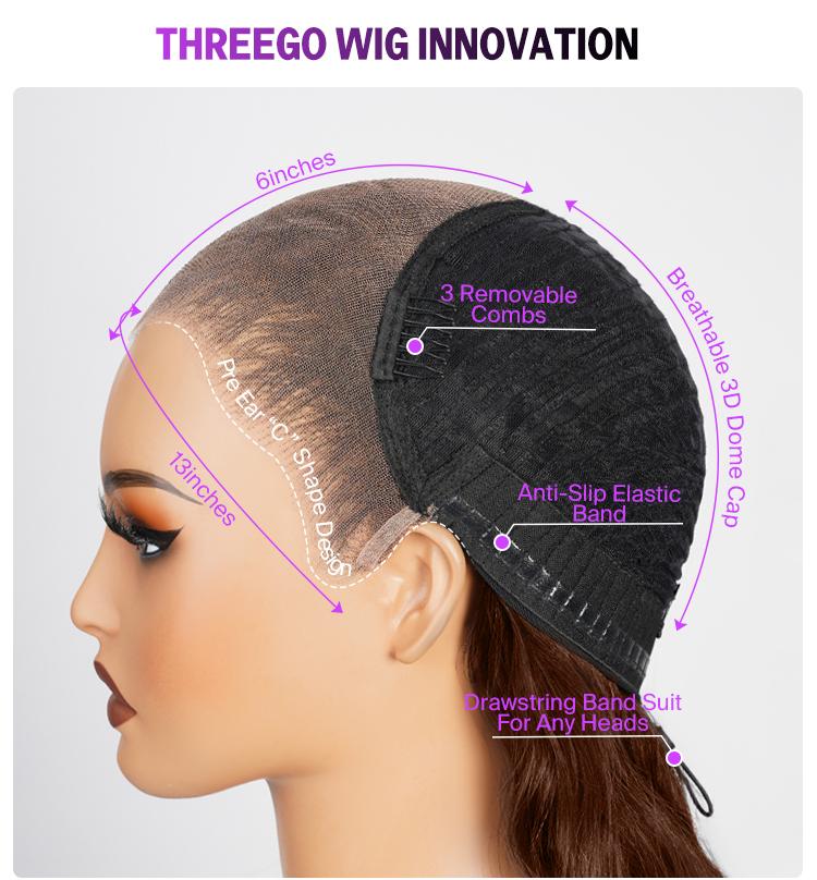 [13x6 GLUELESS WIG] Megalook #4 Chocolate Brown Color Bohemian Curls 13x6 Lace Front Wig Pre-everything Glueless Wig Pre Plucked Natural Hairline