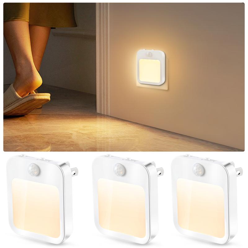 Motion Sensor Night Light Dimmable Plug-in Wall Light 1-Pack Warm White Cozy Ambiance Ideal for Bedrooms Bathrooms Motion Sensor Night Light Dimmable Plug-in Wall Light 1-Pack Warm White Cozy Ambiance Ideal for Bedrooms Bathrooms