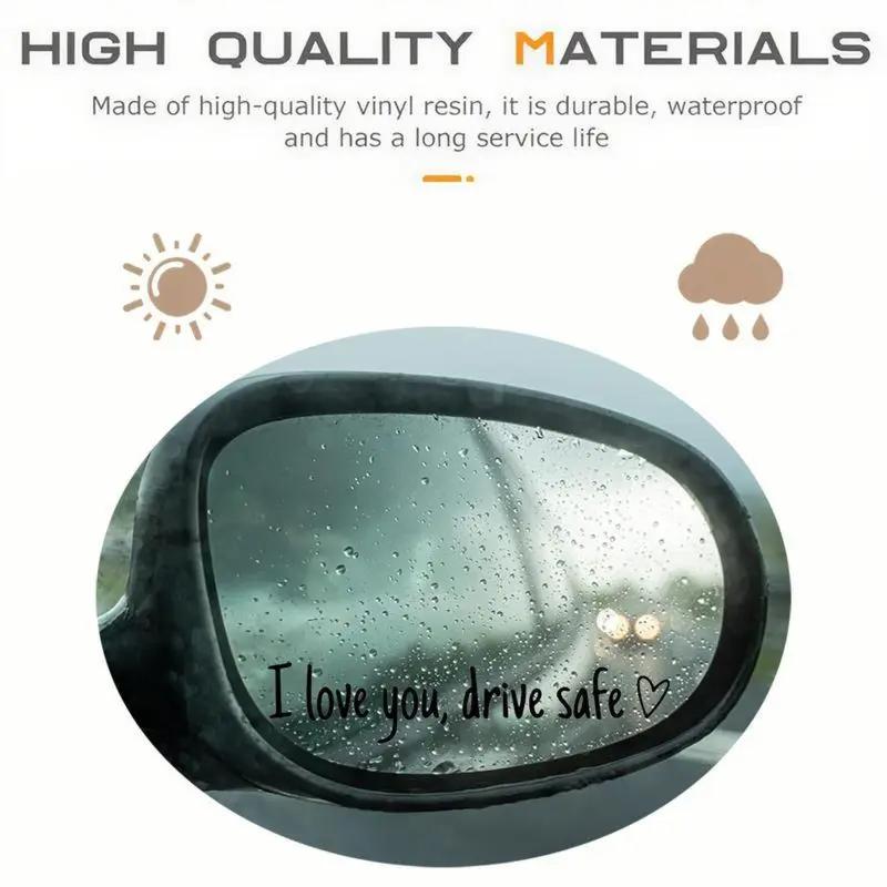 4PCS Letter Pattern Car Rearview Mirror Sticker, "I Love you ,drive safe " text car mirror sticker decal,Vinyl Car Mirror Decal for Women, Accessories For Car,Universal Car Decoration Accessories for Girlfriend/Boyfriend/Wife