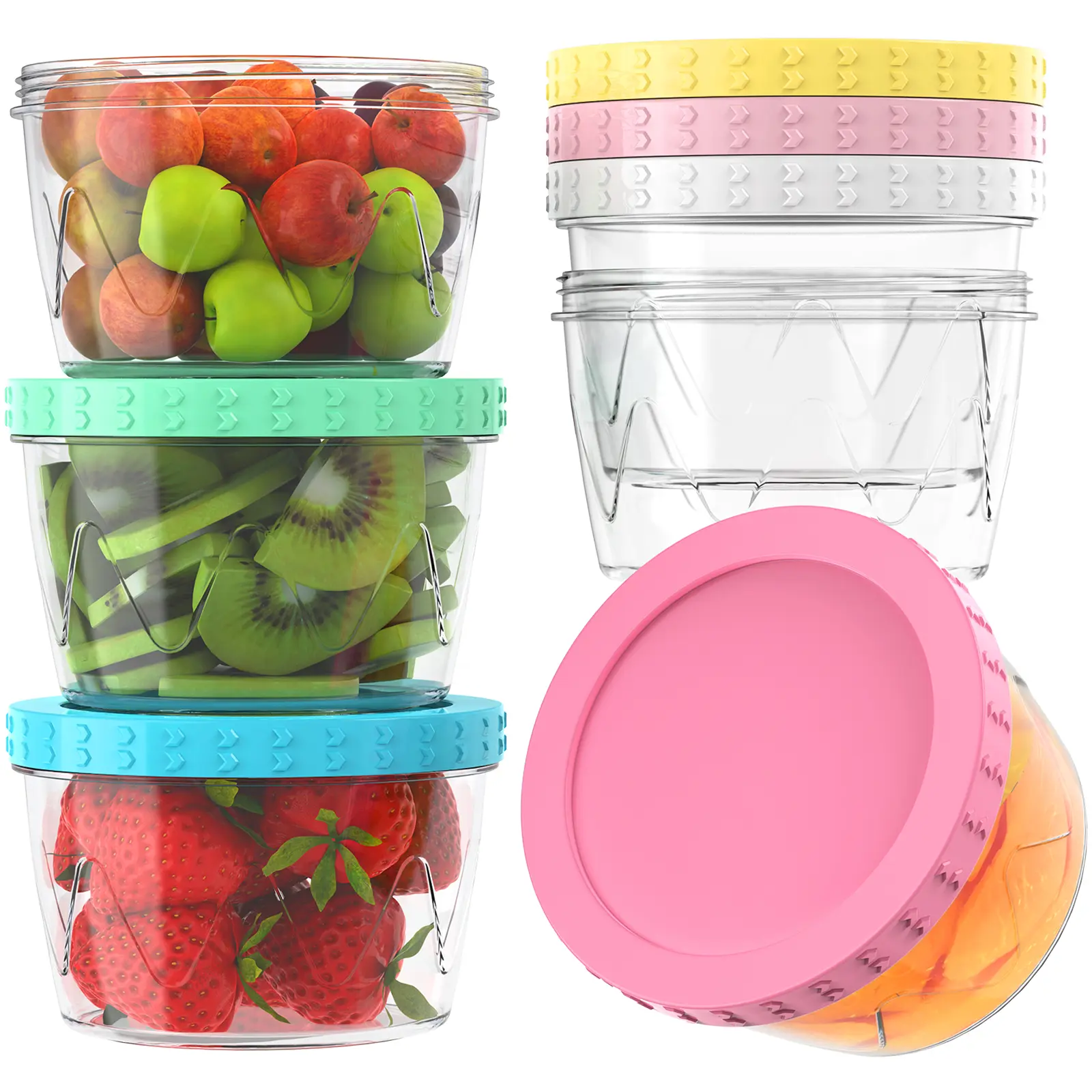 LUOFNI 12 Pack  Food Storage Containers with Lids Leakproof, 17oz & 34oz,Airtight leak-proof Meal Prep Containers For Lunch, On The Go, Leftover, Dishwasher Safe（gift）