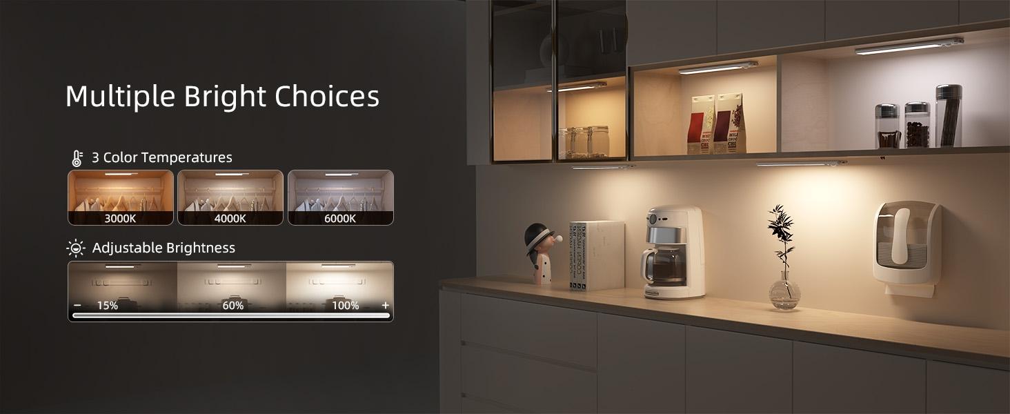 Under Cabinet Lights, LED Closet Lights with Motion Sensor Indoor, USB-C Rechargeable Counter Night Lights, Wireless Remote Kitchen Lights, Dimmable Lights for Home Decor, Kitchen, Stairs & Wardrobe Lighting, St. Patrick's Day Lights, Mother's Day Gifts