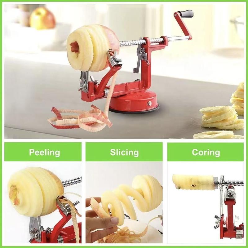 Stainless Steel Apple Peeler Corer with Suction Base Adjustable Blade for Pears Potatoes Fruit Veg Peeling Slicing & Coring