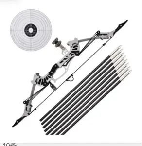 16.5 Inch Mini Compound Bow Set Left And Right Handed Hunting Archery Holiday Gift, 8 Arrows, Designed For Practicing Archery And Hunting (16.5 Inch) play  bow ILF Recurve Kit Outdoor Durable Interactive Beginners
