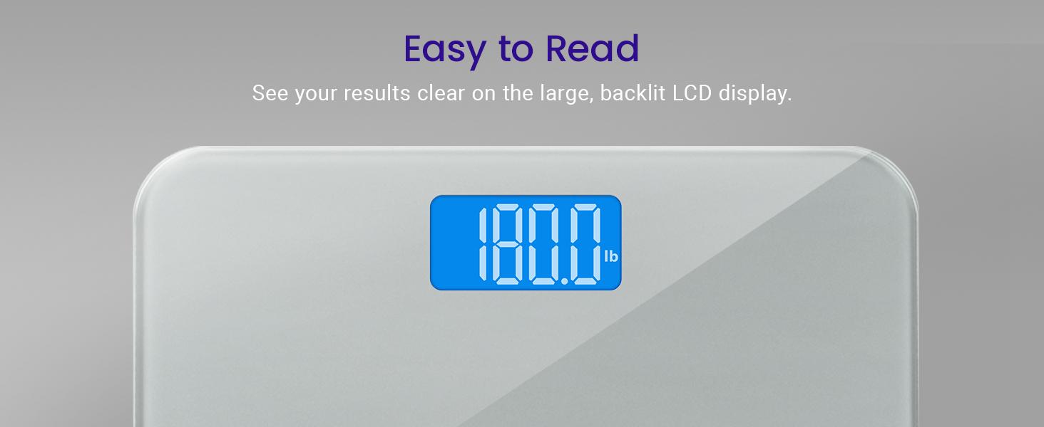 Etekcity Digital Bathroom Scale, Accurate Body Weight Measurement, Large Backlight Display, Durable Tempered Glass, 400 lbs Capacity holidayhaul