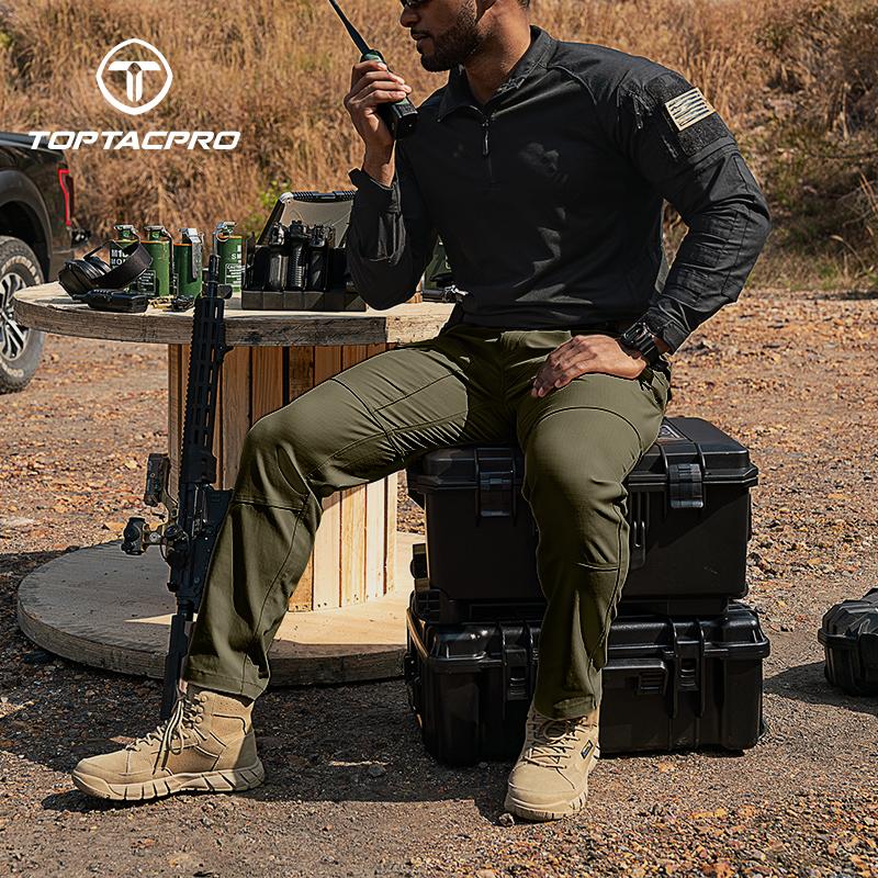 TOPTACPRO Men’s Tactica EDC Cargo Pant Waterproof Elastic Fabric Ripstop Versatile Outdoor Sweatpantsmen 8201 SpringStatements