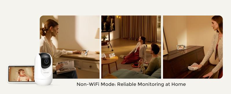 Momcozy Smart WiFi Baby Monitor with Camera and Audio, 5" 1080P Screen with Wall Mount, Motion & Cry Detection, Safe Fence, Clear Night Vision, 5000mAh Battery, 2-Way Talk, Photo & Video Recording