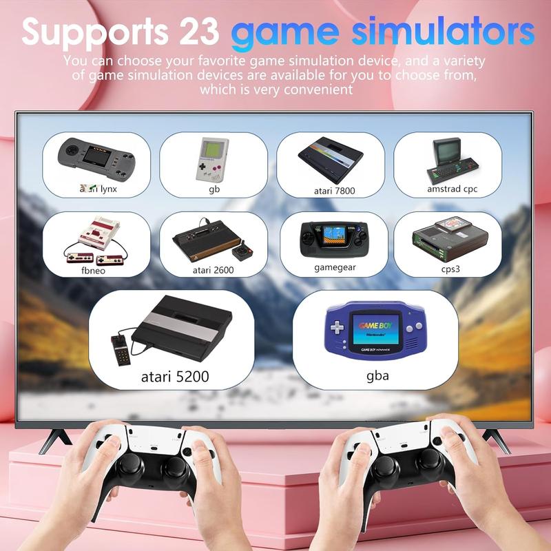 40000+ Classic Games 2026 All-New M15 Retro Gaming Stick Pro 128GB 4K Game Console 23 Emulators Dual 2.4G Wireless Controllers Plug and Play Portable for TV Monitor Projector