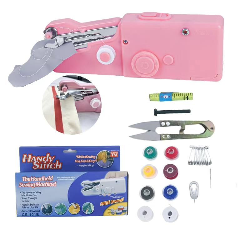 Mini Handheld Sewing Machine with Storage Bag Tool Kit (Battery Not Included), DIY Sewing Machine for Beginners and Home Travel, Portable Electric Sewing Machine, Emergency Sewing Kit, Easy to Operate, Quick Stitching Sewing Machine Kit