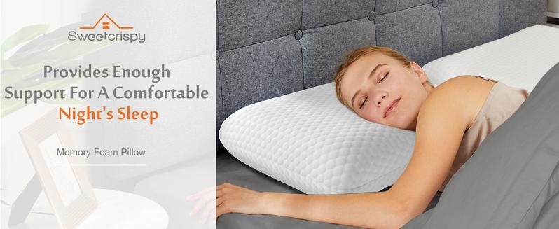 【Valentine's Day gift】Memory Foam Cooling Hotel Pillow - Side Sleeper, Removable, Machine Washable Cover, Standard Size 1 Pack, White