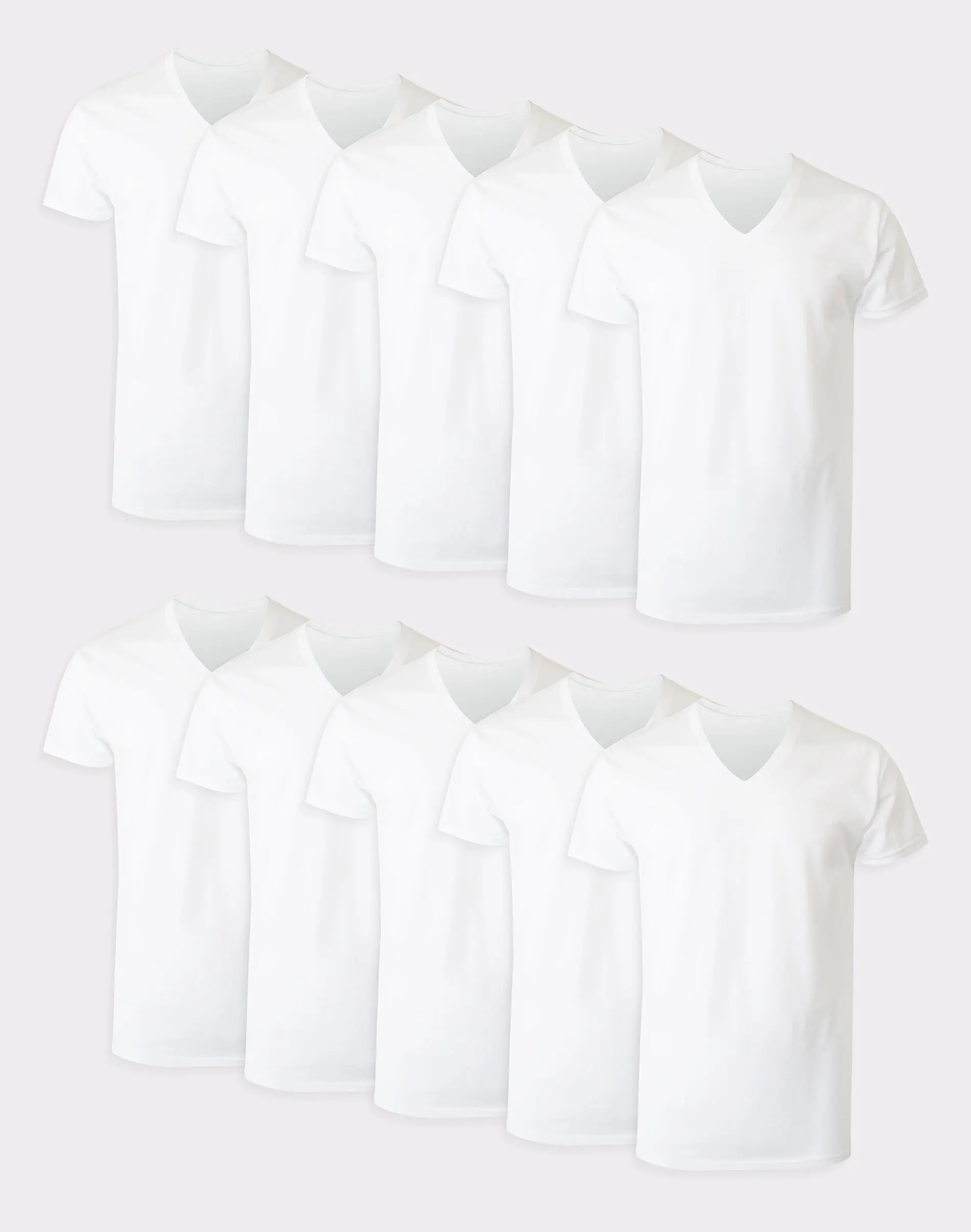 Hanes Men's White V-neck Undershirt Super Value Pack Moisture-wicking Cotton 10-pack Underwear Multi Comfortable Fit Soft Stretch Fabric Breathable 777z10