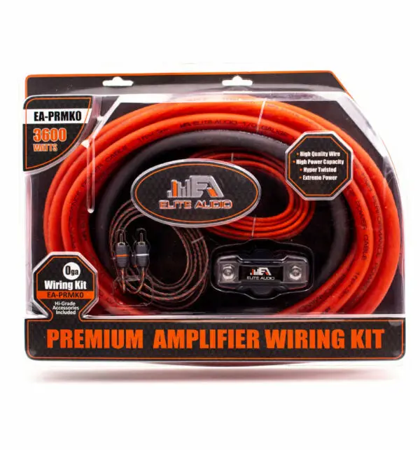 Elite Audio EA-PRMK0 0 Gauge Amp Wiring Kit – Premium CCA Complete Installation Kit for Car Amplifiers Power Handling