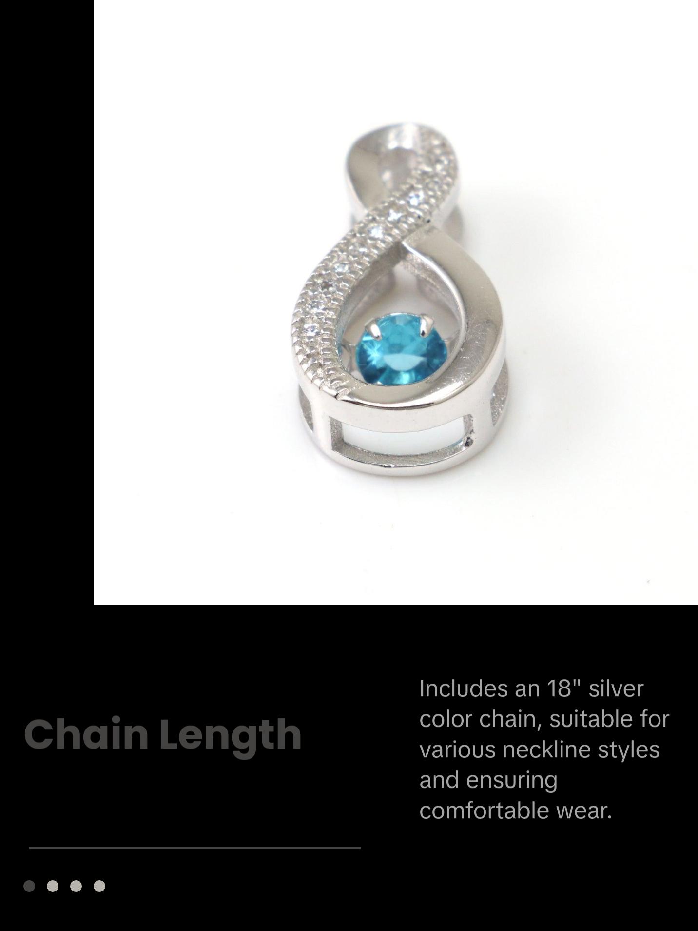 Blue Cubic Zirconia Sterling Silver Necklace Blue Cubic Zirconia Sterling Silver Necklace