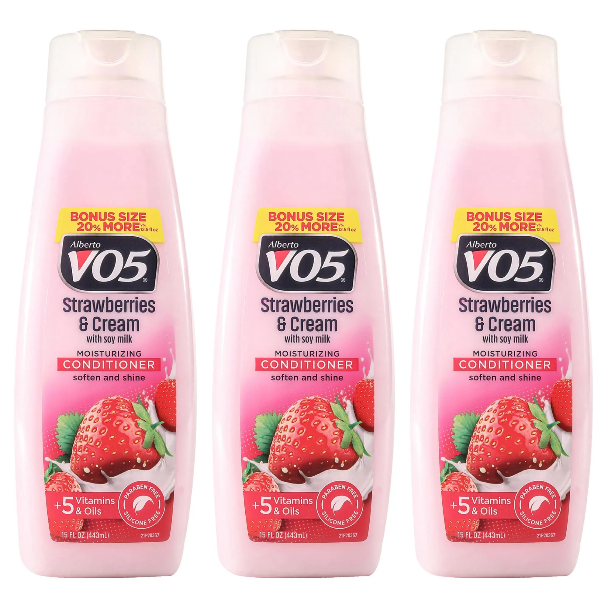 Moisturizing Strawberries Cream Conditioner by Alberto VO5 for Unisex - 15 oz Conditioner - Pack of 3
