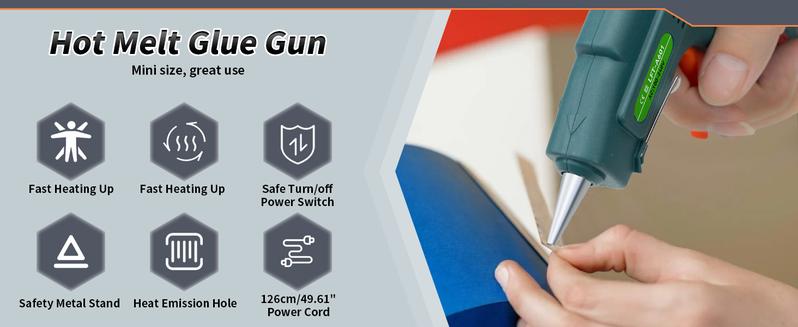 Mini Hot Glue Gun Kit with 30 Glue Sticks - Fast Preheating Hot Melt Gun, High Temp for School Crafts DIY Arts and Quick Home Repairs(White)