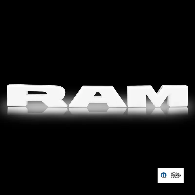 2019–2023 RAM 1500 Black Lighted Grille Emblem – White LED (Mopar Licensed)