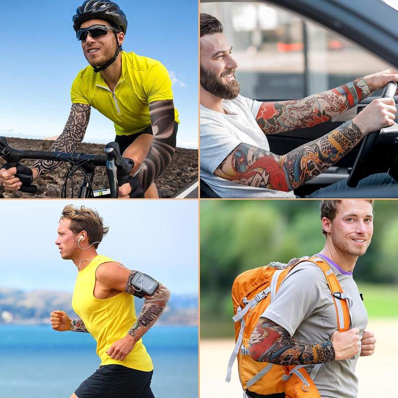 10PCS UV Tattoo Arm Sleeves Pack - Breathable, Lightweight, Great for All Outdoor & Fitness Activities Outdoorfun