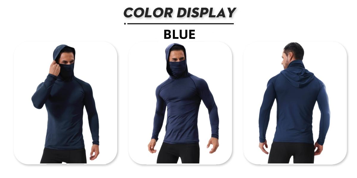 OKP 6-Piece Men's Casual Hoodie Pullovers Blue Black Light Gray Slim Fit Long Sleeve Lightweight UPF Sun Protection Soft Breathable Timeless Classic Versatile Machine Washable Comfort Multi-Occasion Wear Menswear Set  Stylish Tops