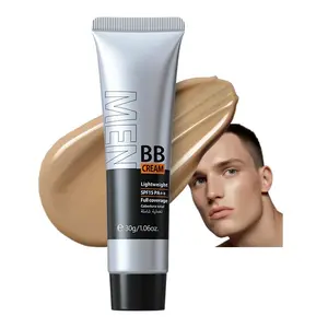 AKARY Hydrating Men BB Cream SPF 15 PA++, Full-Coverage Foundation&Concealer, Mens Face Moisturizer Cream Evens Skin Tone, Oil Control and Cover Flaws, Natural Finish for All Skin Types, Tan 320