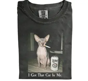 I Got That Cat In Me Sphynx Cat T-Shirt, Funny Hairless Cat Meme Tee, Unisex Shirt, Gift for Men, Gift for Women, Crew Neck T-shirt, Trending T-shirt