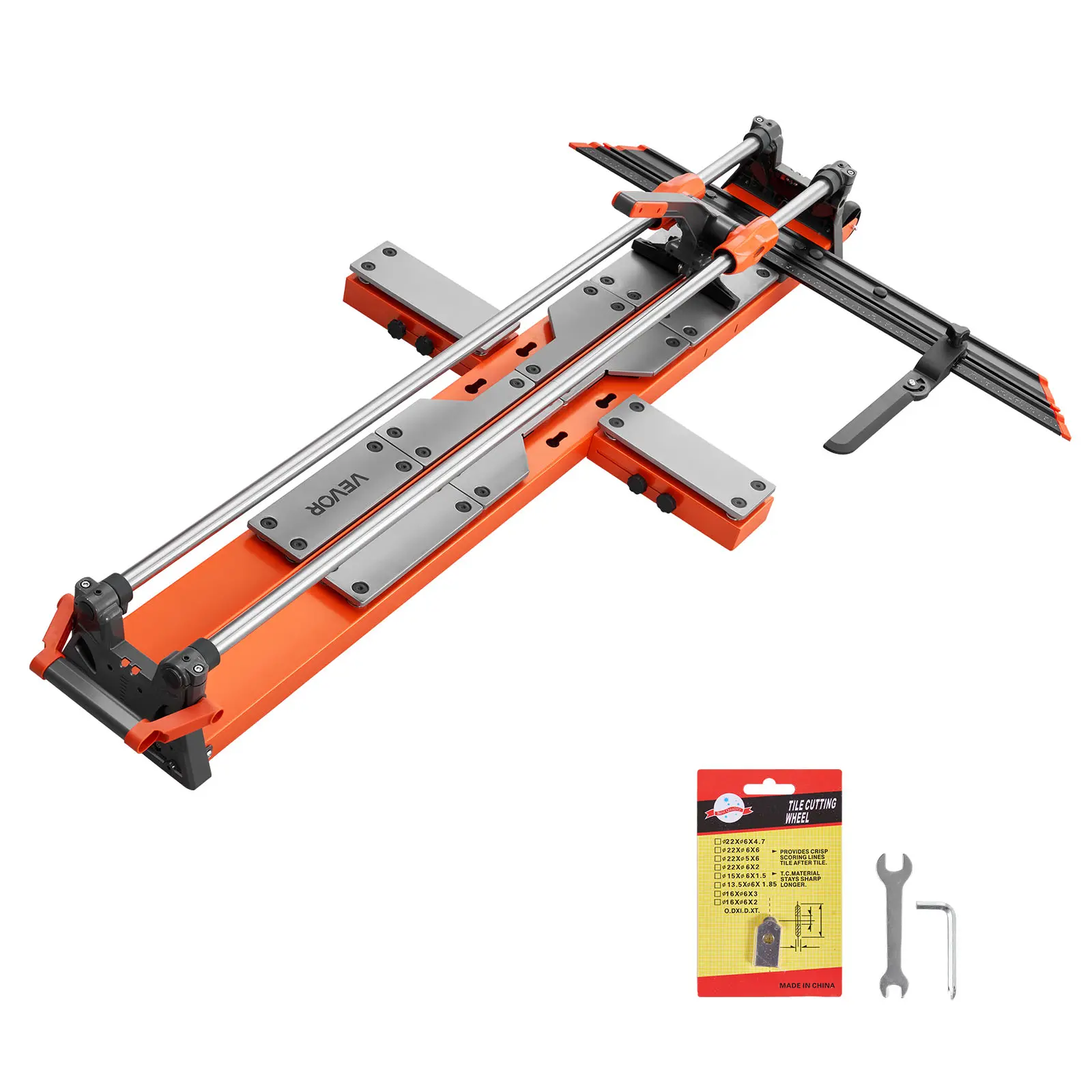 【SummerFinds】VEVOR 47.2-Inch Manual Tile Cutter, Upgraded Sliding Head Cutting Tool with Spring-Loaded Base, Angle Fence, Tungsten Carbide Cutting Wheel, Alignment Guide, for DIY Pros, Ceramic, Floor, Wall Tiles, Tile Cutter Tools, Hand Tools
