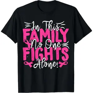 100 Percent Cotton Breast Cancer Awareness Warrior T Shirt Featuring Pink Ribbon Design