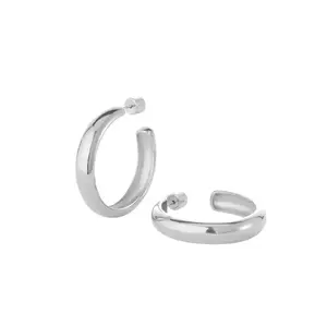 Staple Hoop Earrings - Large - Platinum