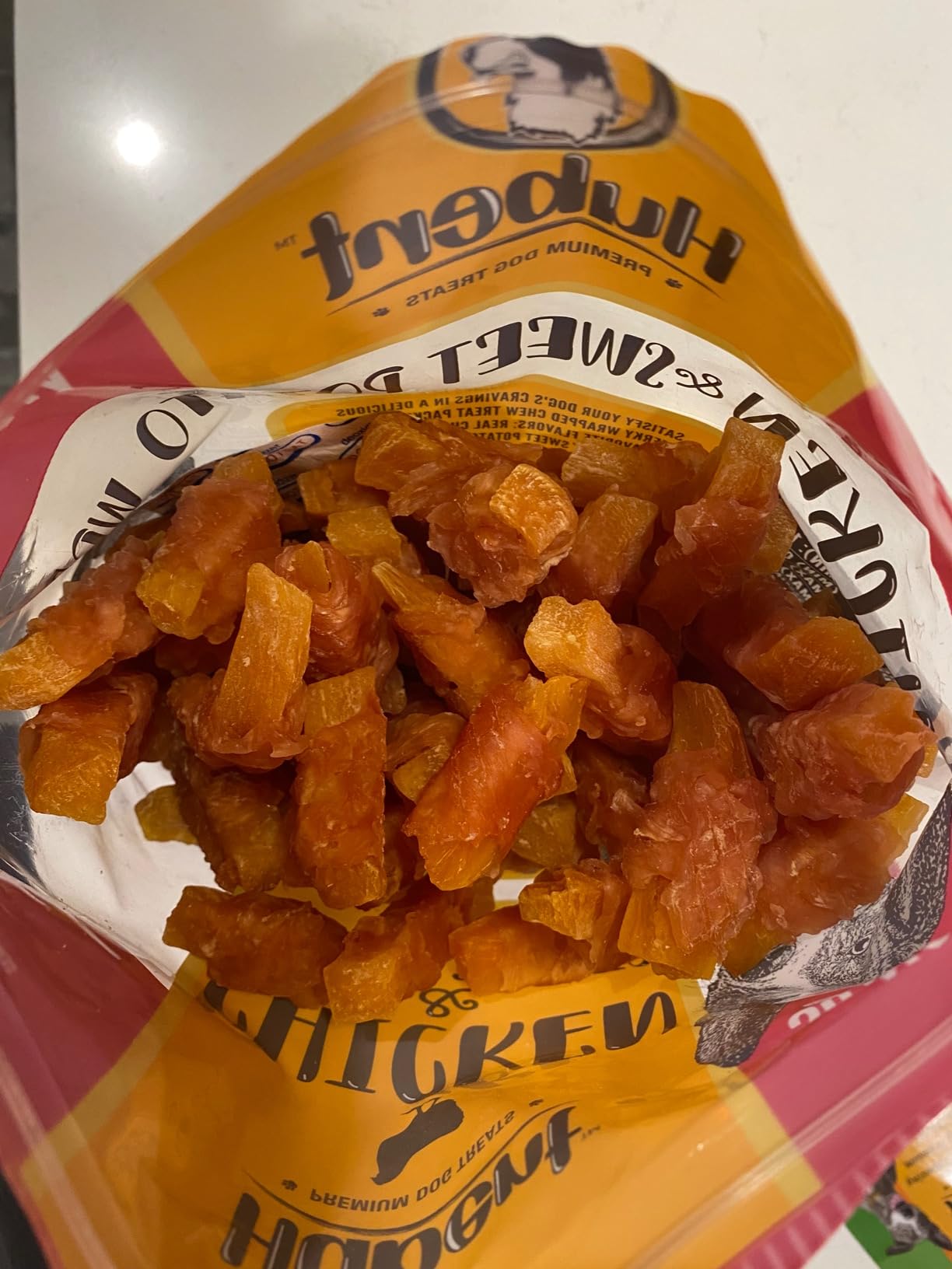 Hubert Gourmet Sweet Potato Wraps Dog Treats all-natural Puppy Snacks - Chicken & Duck Flavor Dog Chips