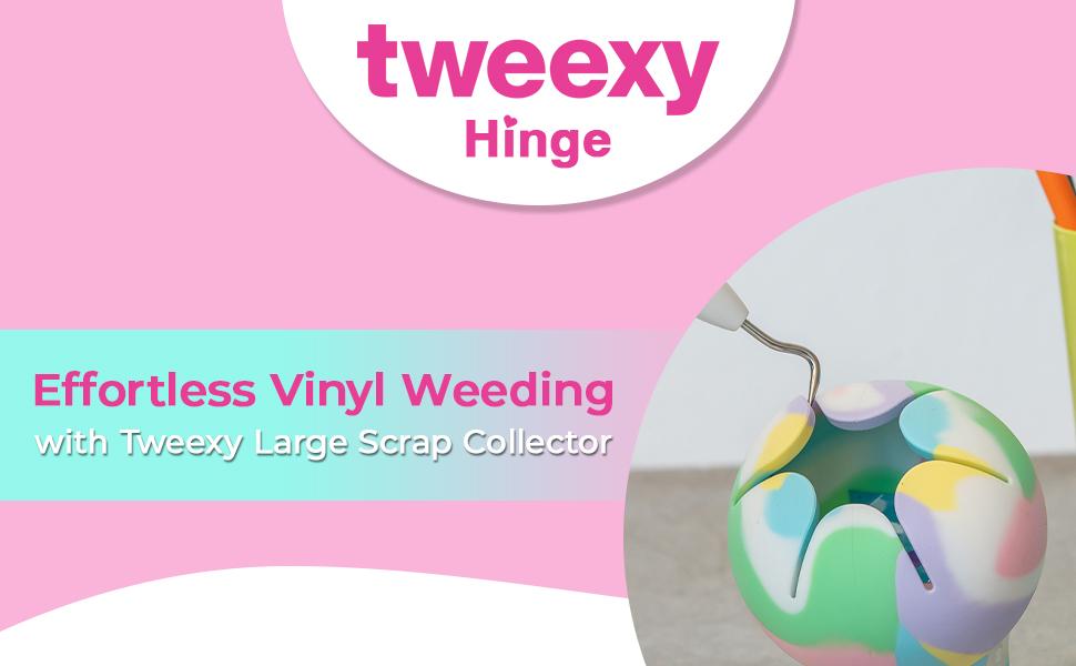 Tweexy Hinge Untippable Vinyl Weeding Scrap Collector |Anti-Spill Airlock Suction Weeding Vinyl | HTV Crafting Adhesive Paper Sheet Holder |