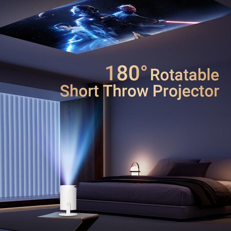 HY300Pro+ Outdoor Portable Projector Mini 4K Decoding Projector with 5G WiFi 6 & BT 5.0 720P Full HD 160 ANSI Lumens Portable Home Theater for Android Audio Bluetooth Game