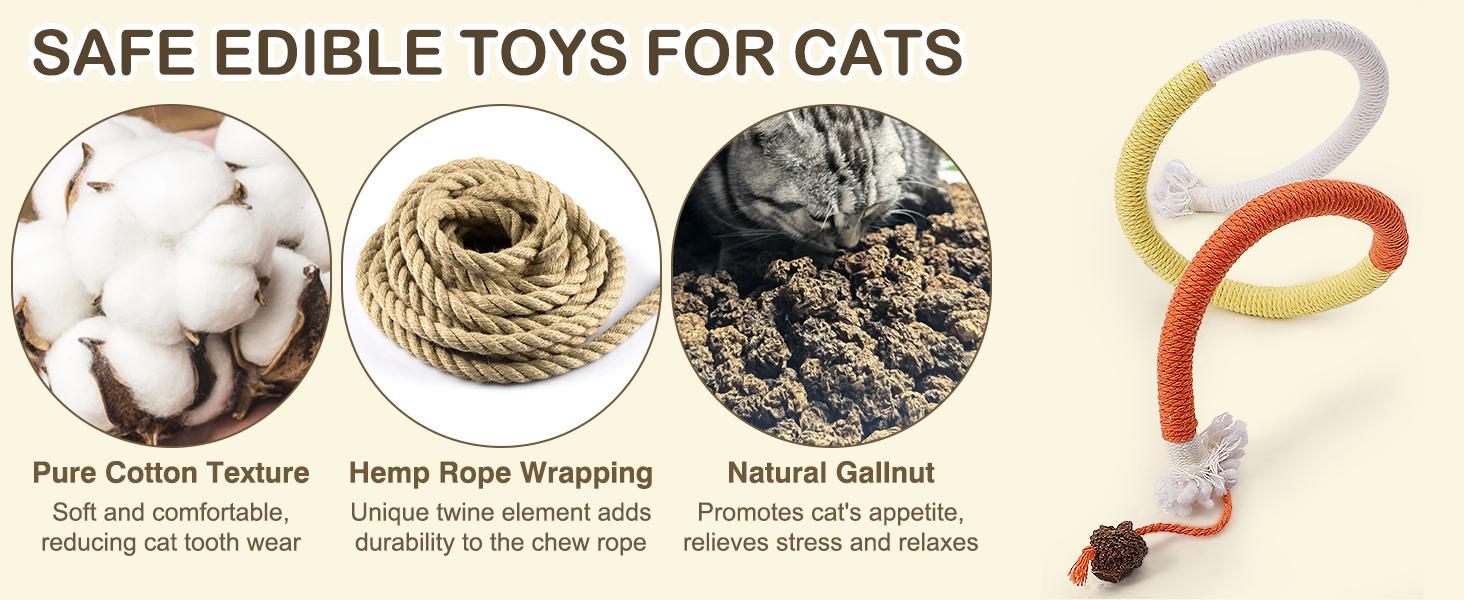 Cat Toys Chew Ropes Toys, 3 Pcs 27.9 Inches Interactive Catnip Toys for Indoor Cats, Kitten Teeth Cleaning Chew Toys for Dental Care Cat Toys Chew Ropes Toys, 3 Pcs 27.9 Inches Interactive Catnip Toys for Indoor Cats, Kitten Teeth Cleaning Chew Toys for Dental Care