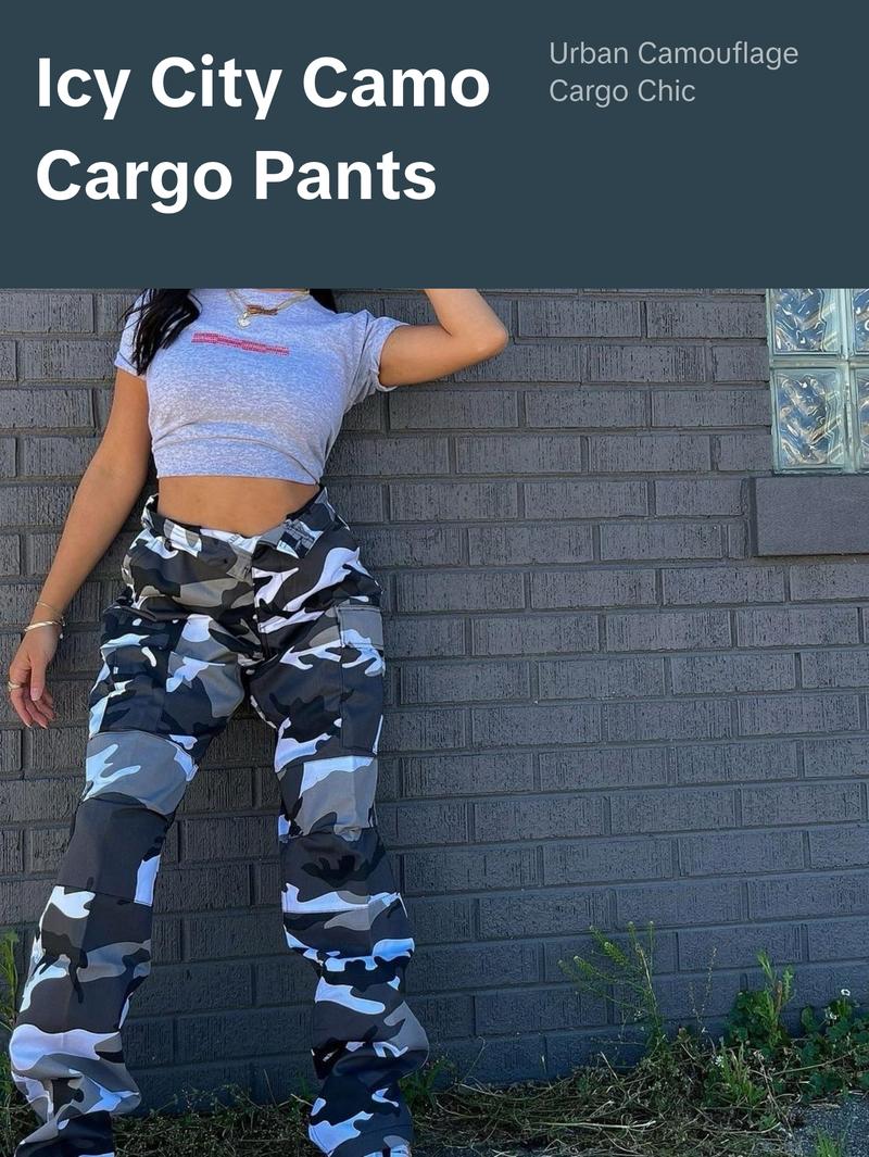 Icy City Camouflage Cargo Pants Womenswear Bottom
