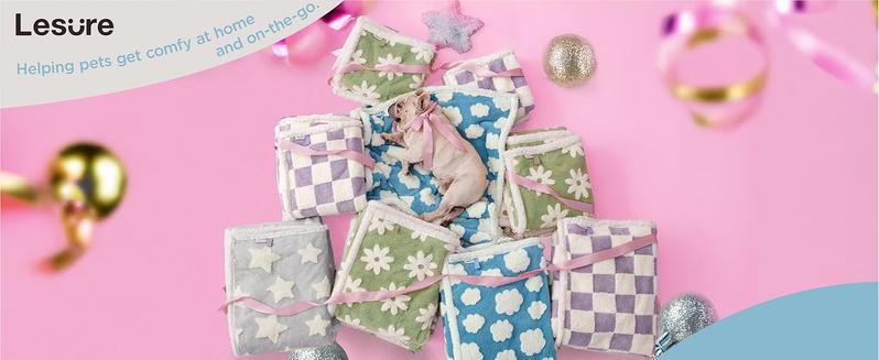 Lesure Waterproof Pet Blanket for Dogs & Cats - Cozy Winter Dual-Sided Jacquard Shag & Sherpa Fleece Blanket For Pets And Humans, 3D Textured Cloud Pattern, Machine Washable, Durable & Portable, Soft Couch Protector, Versatile Pet Blanket, Valentine’s Day