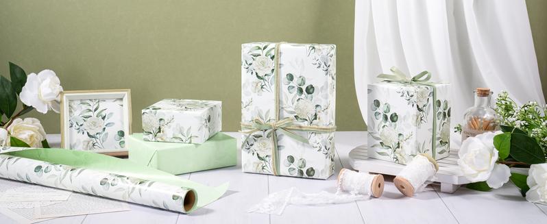 RUSPEPA Vintage Floral Gift Wrapping Paper Roll 17 Inches × 16.4 Feet Mini Roll for Birthdays Weddings Parties and Holiday Celebrations with Elegant Floral Design
