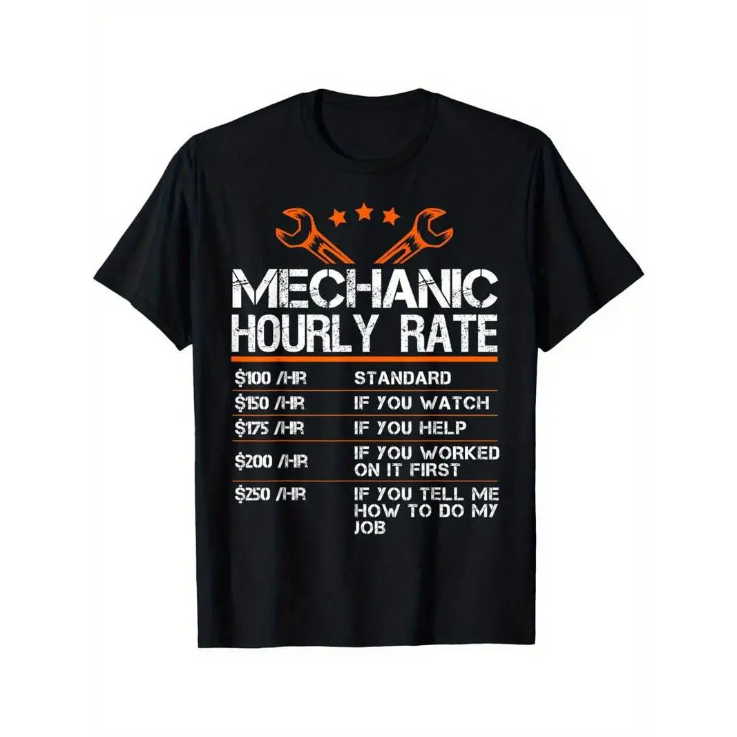 Summer T Shirts Funny Mechanic Hourly Rate Auto Repair Mechanic Labor Rates T-Shirt