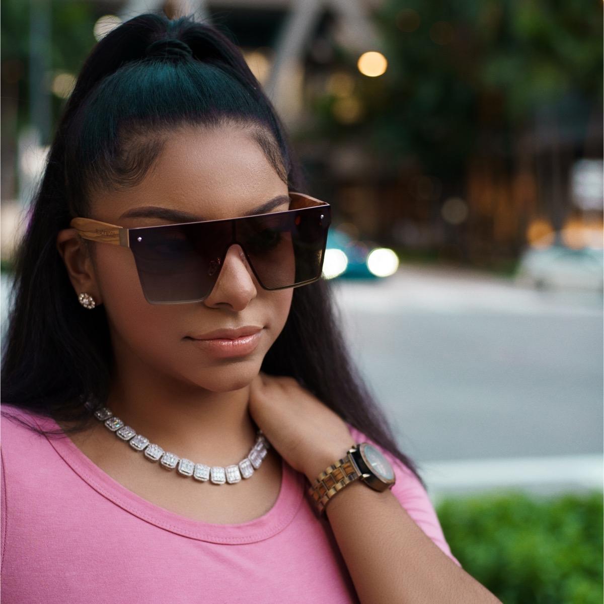 SAVAGE Chocolat Olive Wood Sunglasses