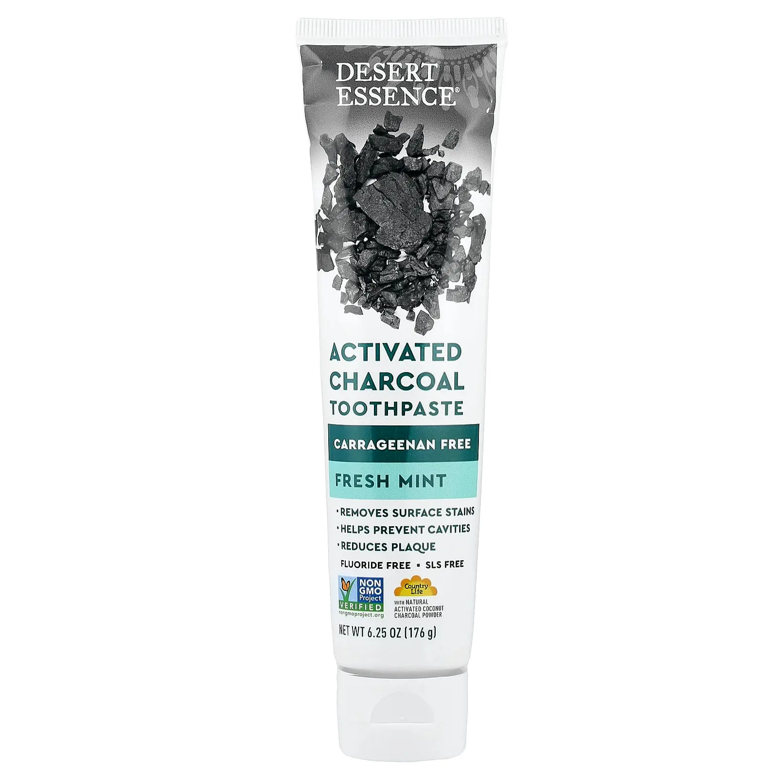 Desert Essence Activated Charcoal Toothpaste, Fresh Mint, 6.25 oz (176 g)