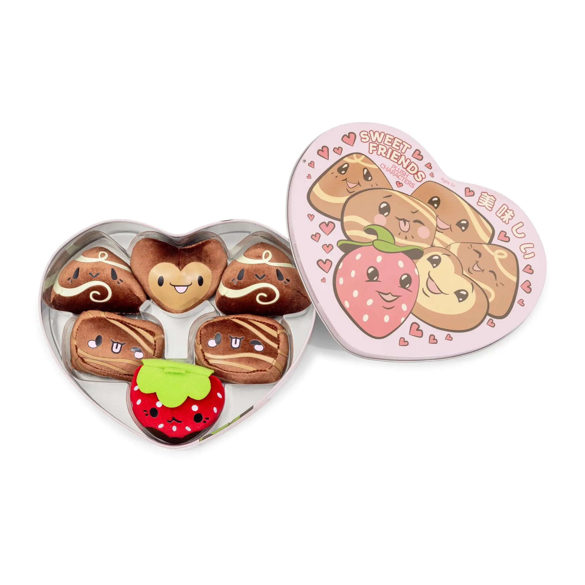 MochiOshis Mochi-Shaped Stuffed Toys - Unisex 6-Piece Chocolate-Themed Plush Toy Set with Storage Tin, Sweet, Made by Toynk, Suitable for 12 Years Above, None Assembly Required