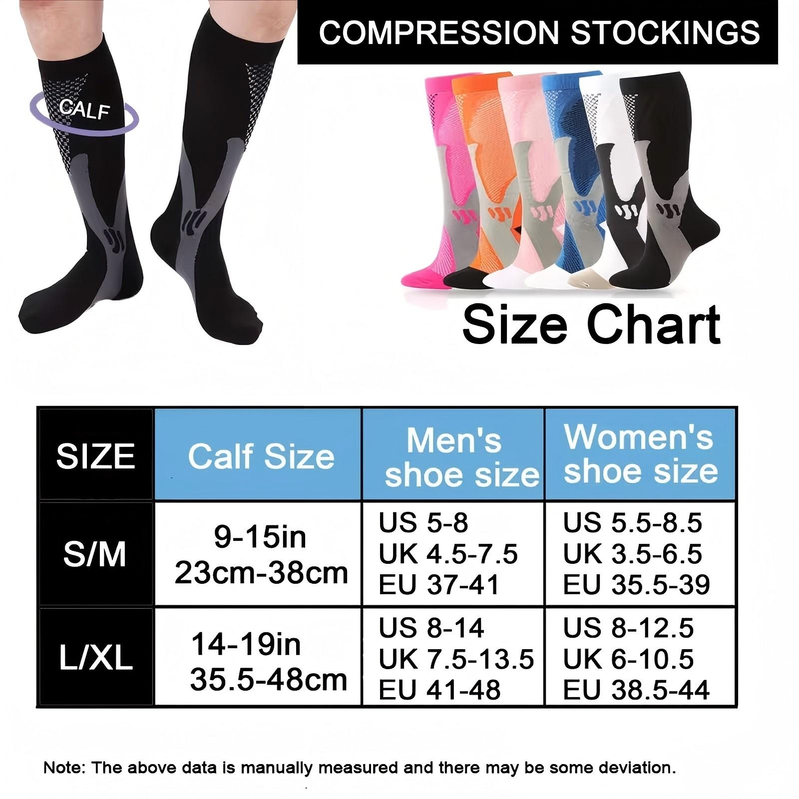 4-Pack Men's and Women's Compression Socks, Ideal for Outdoor Activities Such As Basketball and Football, Perfect for Running, Traveling, Cycling, and Sports