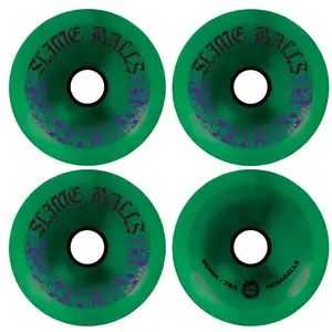 Slime Balls Skateboard Wheels 80mm Mega Balls 78A Metallic Green