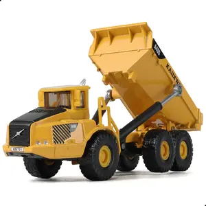 1/87 Scale Articulated Dump Truck Die-Cast Alloy Model – HO Scale Mining Construction Vehicle Replica, Collectible Static Display Gift for Adults and Kids Yellow