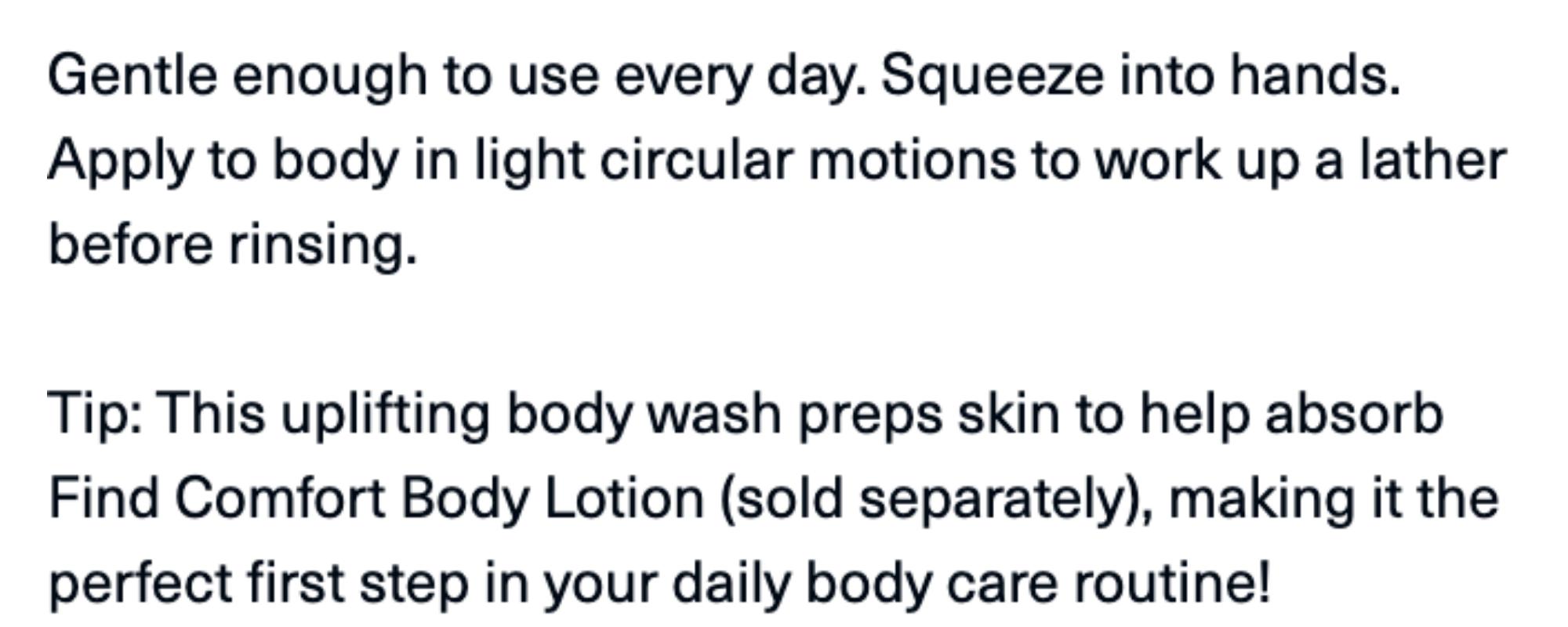 Find Comfort Gentle Exfoliating Body Wash