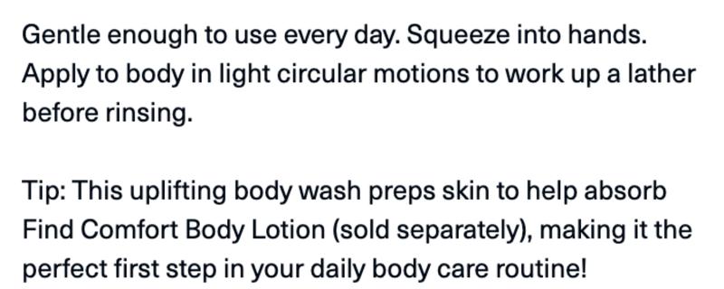 Find Comfort Gentle Exfoliating Body Wash