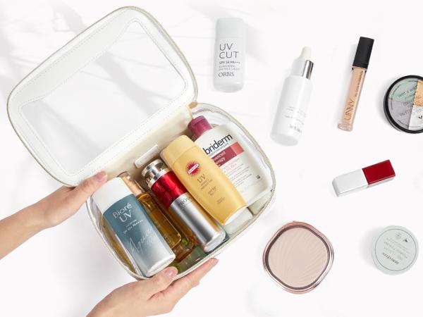 Telena Clear Makeup Bag Travel Toiletry Cosmetic Bag Portable Make Up Organizer for Women Waterproof Container Gift Compact Travel toiletry bag New Year's gift