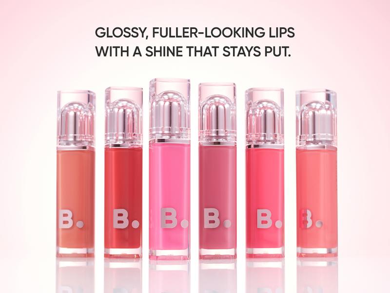 B. by BANILA Dew Glow Lip Tint - High-Shine Glossy Finish for Juicy Lips with Comfortable Wear & Hydration - Korean Makeup Lip Gloss