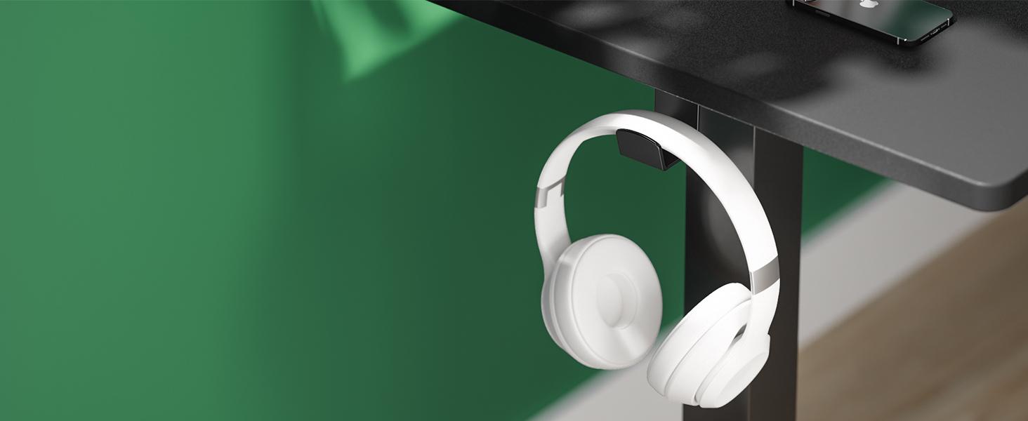 Furnest Furniture Indoor Furniture Desk Electric Adjustable Height Standing Desk - Sit to Stand Up Desk with Splice Board, Rising Home Office Computer Table with 2 Hook and Wire Hole for Home and Work