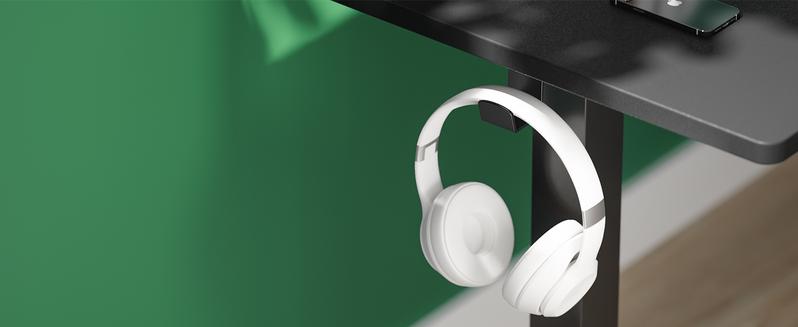 Furnest Furniture Indoor Furniture Desk Electric Adjustable Height Standing Desk - Sit to Stand Up Desk with Splice Board, Rising Home Office Computer Table with 2 Hook and Wire Hole for Home and Work