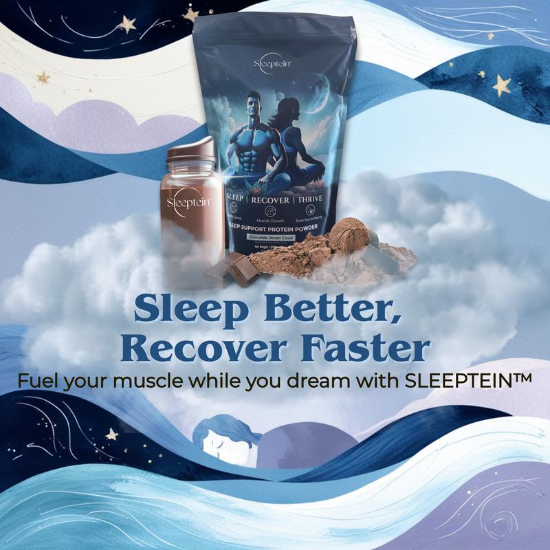 Sleeptein Sleep Protein Powder - Nighttime Sleep Aid & Premier Protein Shake with 25g Micellar Casein + Grass-Fed Whey Protein, Magnesium Glycinate, 5-HTP, GABA, L-Theanine & Valerian Root for Restful Sleep, Muscle Recovery & Growth - Healthcare